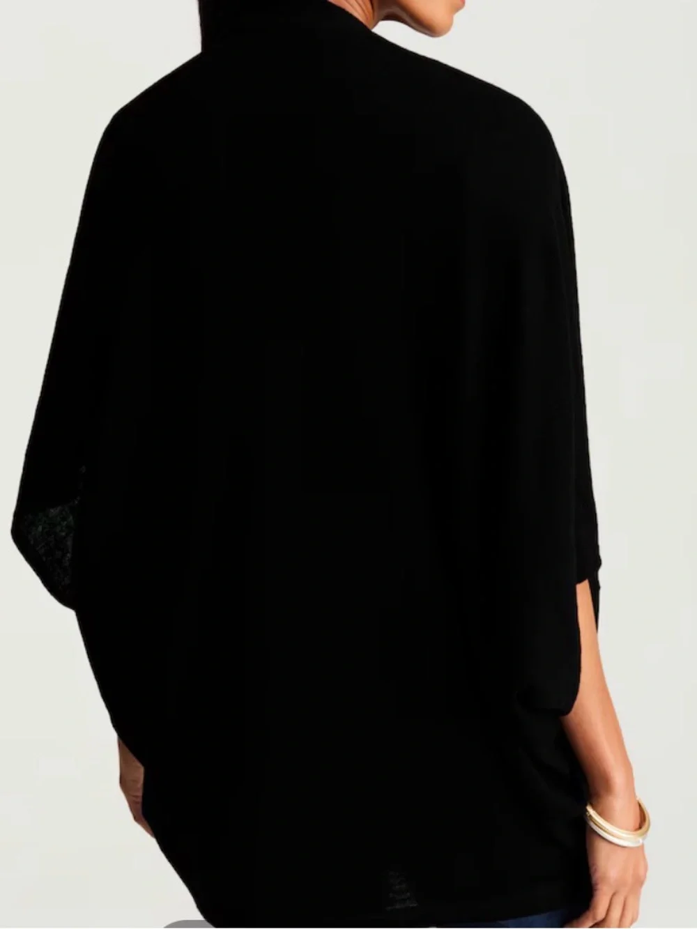 J. Jill Black Open-Front Poncho Sweater - Picture 2 of 5